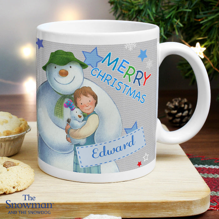 Personalised The Snowman & the Snowdog Merry Christmas Mug