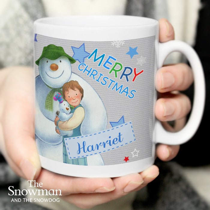 Personalised The Snowman & the Snowdog Merry Christmas Mug