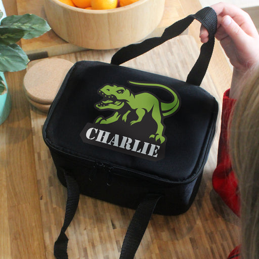 Personalised Dinosaur Lunch Bag - Black