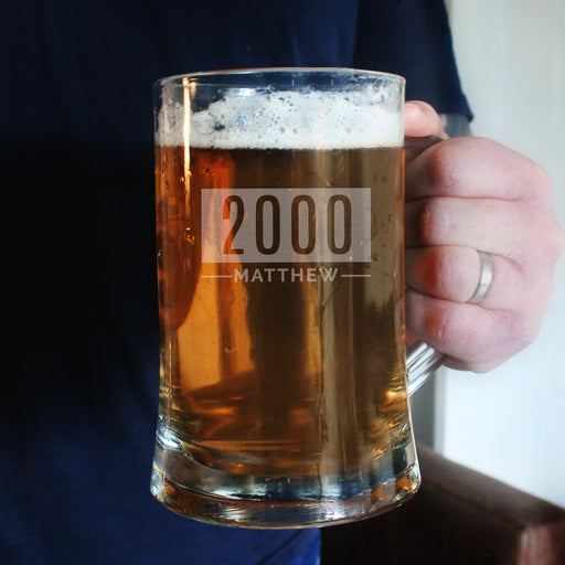 thumbnail image 2 of Personalised 18th Birthday Pint Beer Glass – Engraved Signature Gift In Box BG-15 2 of 6