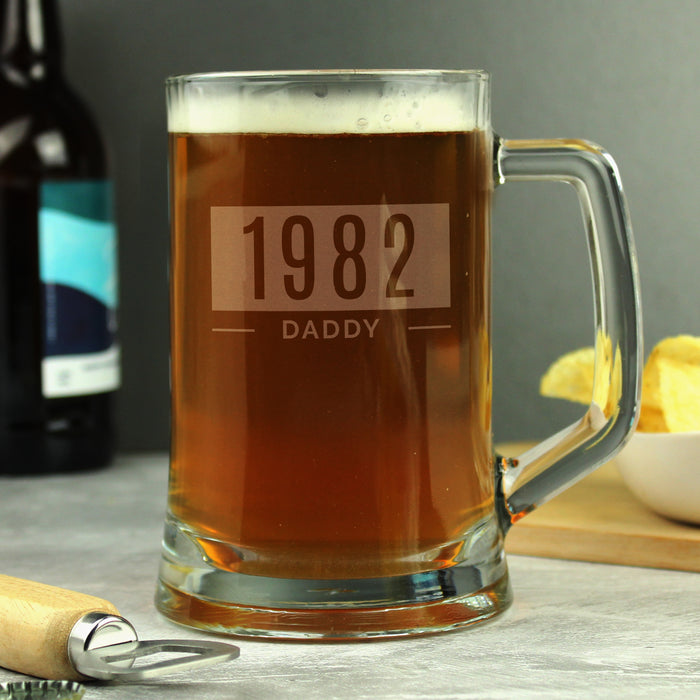 Personalised Birthday Pint Stern Tankard Beer Glass With Gift Box