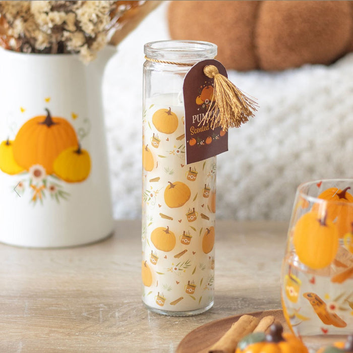 Autumn Pumpkin Print Tube Candle - Home Fragrance 