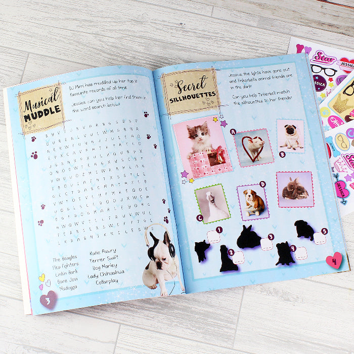 Personalised Children’s Adorable Animals Activity Book With Stickers