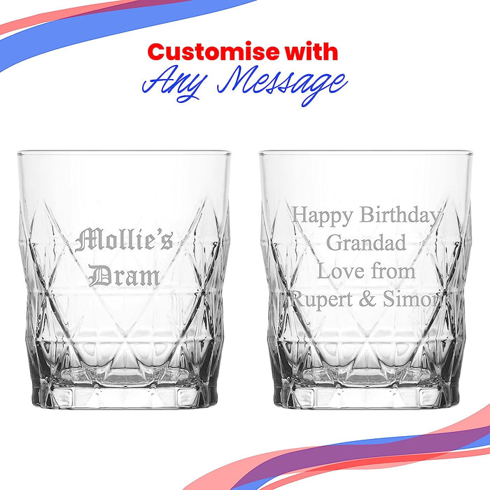 Personalised Engraved 345ml Keops Whisky Glass Gift Boxed