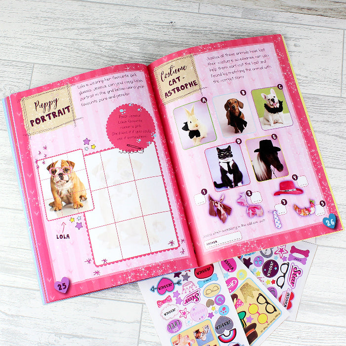 Personalised Children’s Adorable Animals Activity Book With Stickers