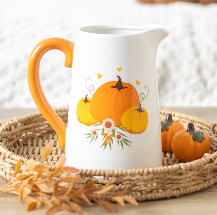 Autumn Pumpkin Ceramic Flower Jug - Home Decor