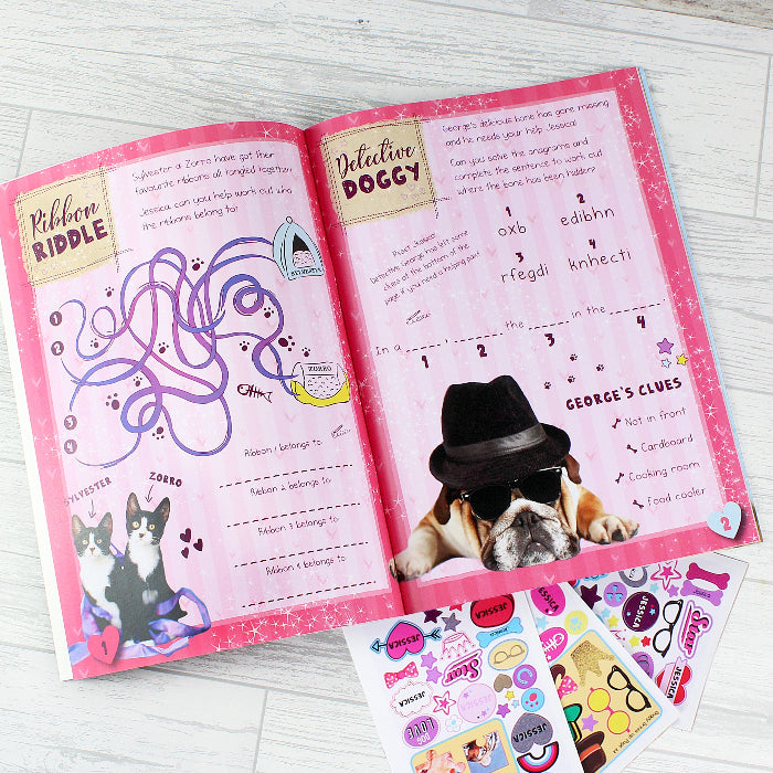 Personalised Children’s Adorable Animals Activity Book With Stickers