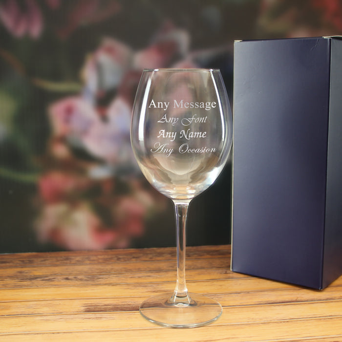Personalised Engraved Enoteca 19oz Large Wine Glass Gift Boxed