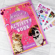 Personalised Children’s Adorable Animals Activity Book With Stickers