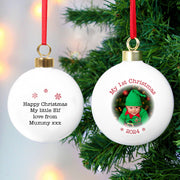 Personalised My 1st Christmas Photo Upload Bauble