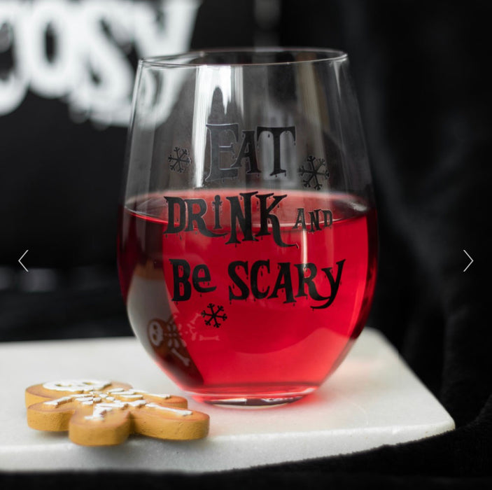 Gothic Christmas Eat, Drink & Be Scary Stemless Glass