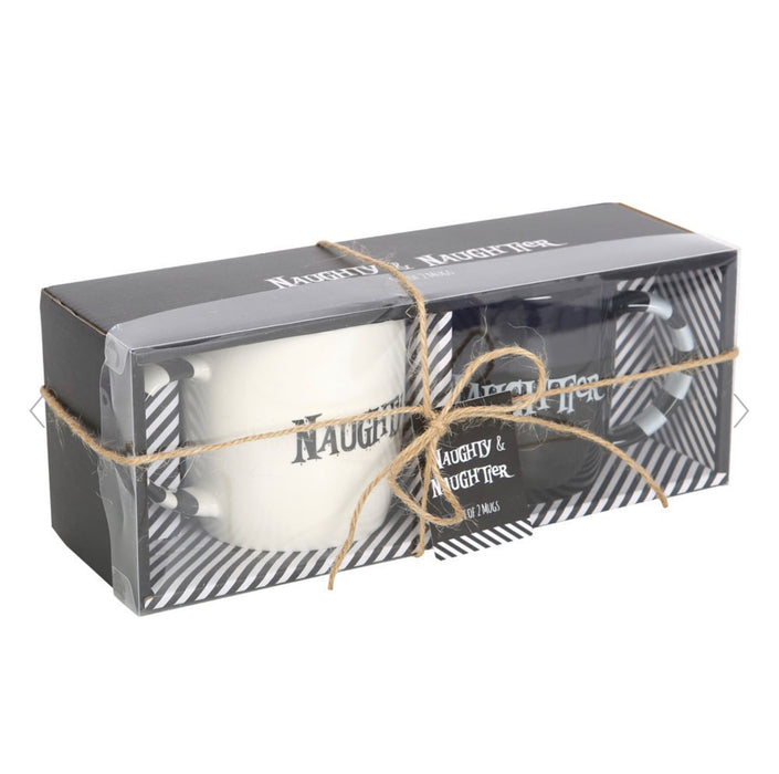 Gothic Christmas Naughty and Naughtier Couples Mug Set