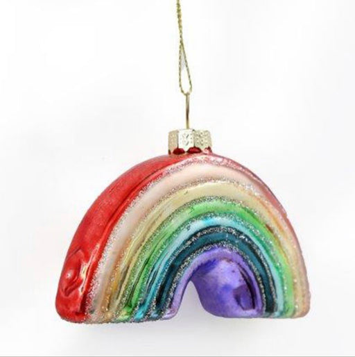 10cm Rainbow Shaped Christmas Glass Bauble