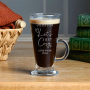 Personalised Get Cosy Autumn Latte Glass Mug - Home Decor