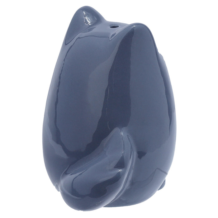 Feline Fine Black & Grey Cat Ceramic Salt & Pepper Shakers Set