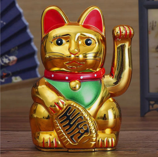 Gold Lucky Money Waving Chinese Cat