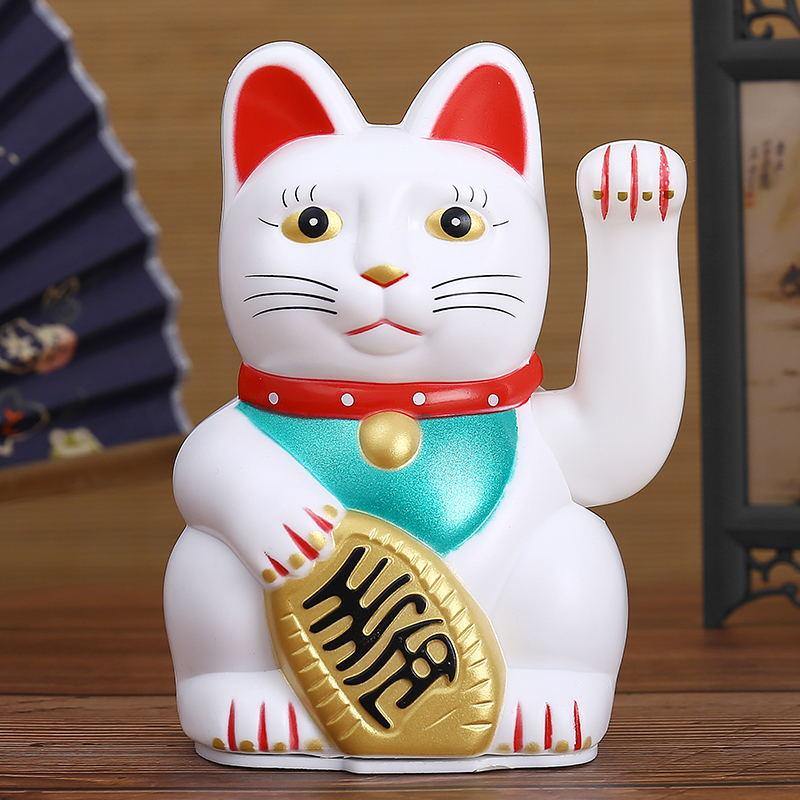 White Lucky Money Waving Chinese Cat