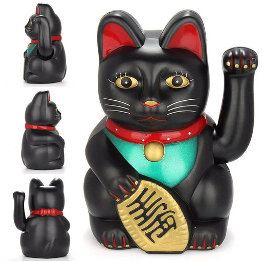Black Lucky Money Waving Chinese Cat
