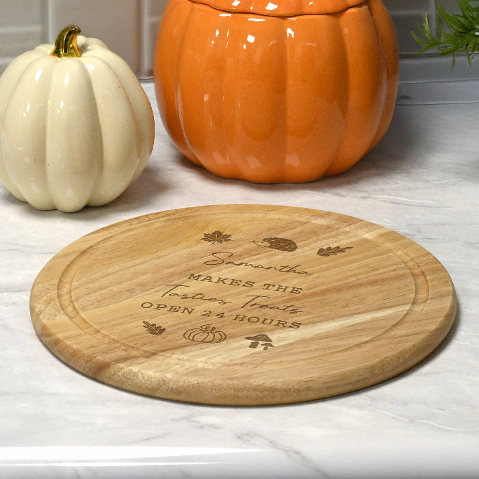 Personalised Autumn Design Wooden Chopping Board - Home Decor