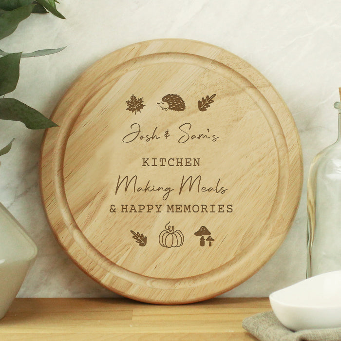 Personalised Autumn Design Wooden Chopping Board - Home Decor
