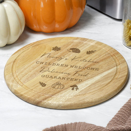 Personalised Autumn Design Wooden Chopping Board - Home Decor
