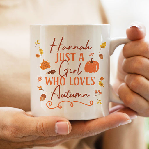 Personalised Just a Girl Who Loves Autumn Mug - Home Decor