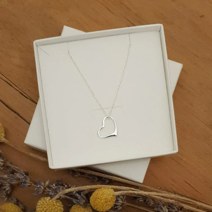Sterling Silver Heart Necklace With Personalised 30th Birthday Gift Box