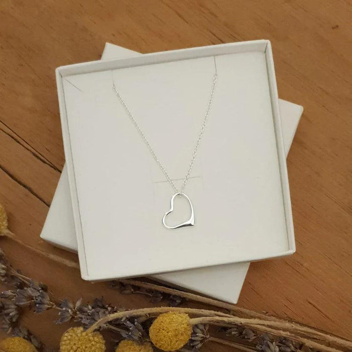 Sterling Silver Heart Necklace With Personalised 21st Birthday Gift Box