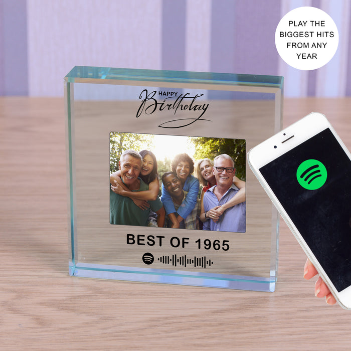 Photo Glass Token - Birthday Spotify Playlist Keepsake Gift