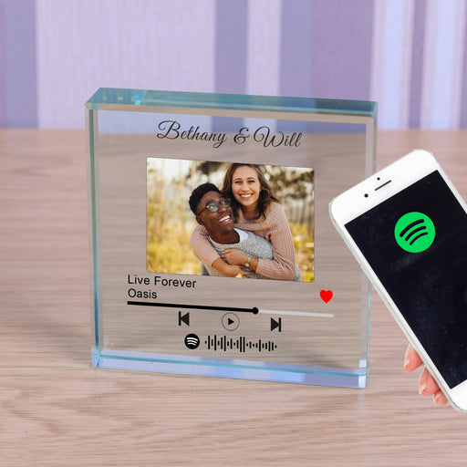 Photo Glass Token - Our Song Spotify - Anniversary Valentines Keepsake Gift