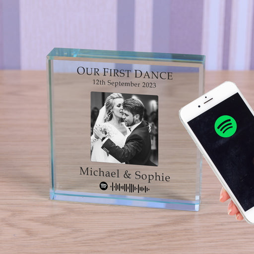 Our First Dance Song Spotify Photo Glass Token - Anniversary Keepsake Gift