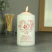 Personalised 40th Ruby Wedding Anniversary Pillar Candle