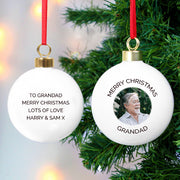Personalised Upload Photo & Message Christmas Bauble