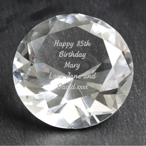 Personalised 85th Birthday Diamond Paperweight Gift Boxed