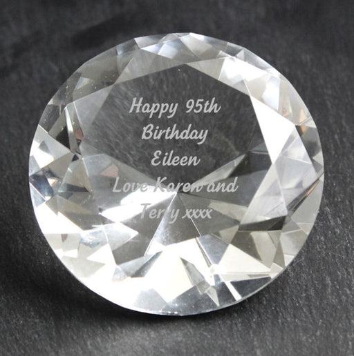 Personalised 95th Birthday Diamond Paperweight Gift Boxed