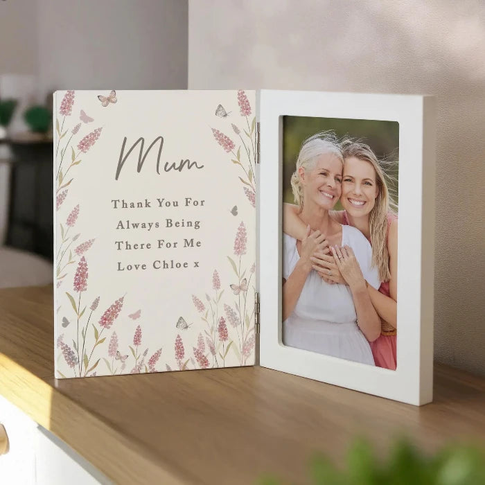 Birthday Floral Wooden Hinged 6x4 Photo Frame - Personalised