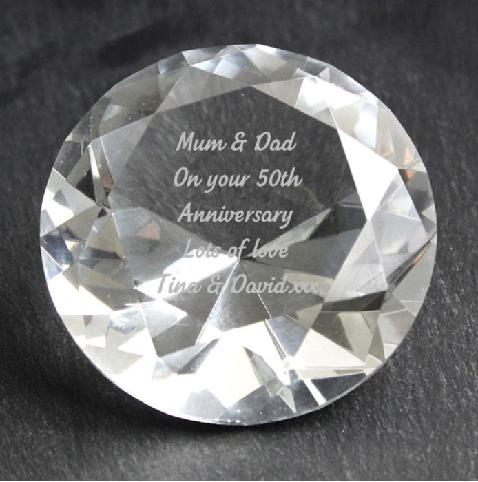 Personalised 50th Anniversary Paperweight Gift Boxed - Any Message