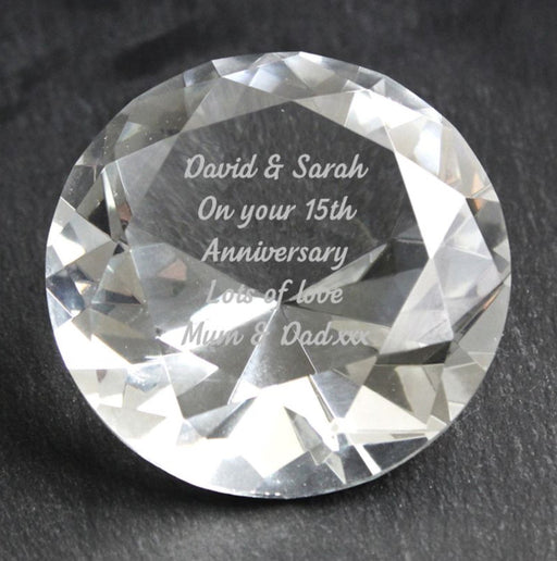 Personalised 15th Anniversary Paperweight Gift Boxed - Any Message