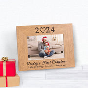 Engraved Daddy’s First Christmas Photo Frame