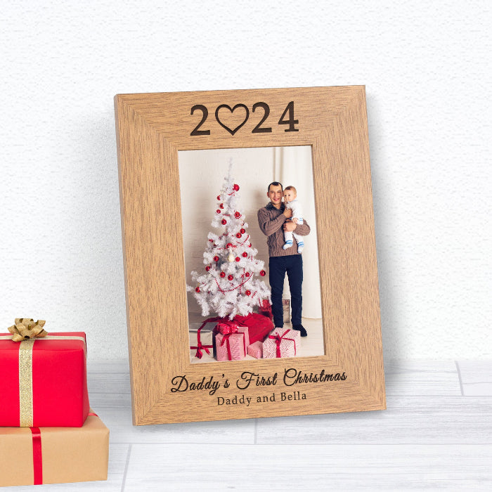 Engraved Daddy’s First Christmas Photo Frame