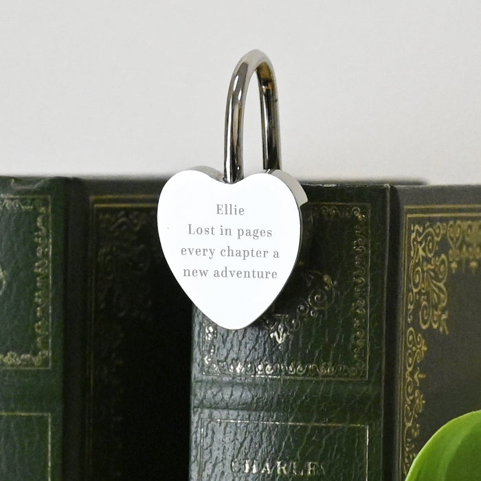 Engraved Silver Heart Bookmark - Birthday Gift | Valentine Gift