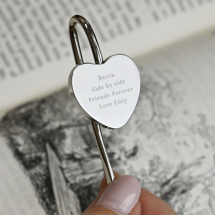 Engraved Silver Heart Bookmark - Birthday Gift | Valentine Gift