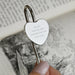 Engraved Silver Heart Bookmark - Birthday Gift | Valentine Gift