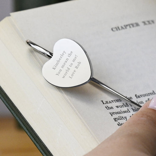 Engraved Silver Heart Bookmark - Birthday Gift | Valentine Gift