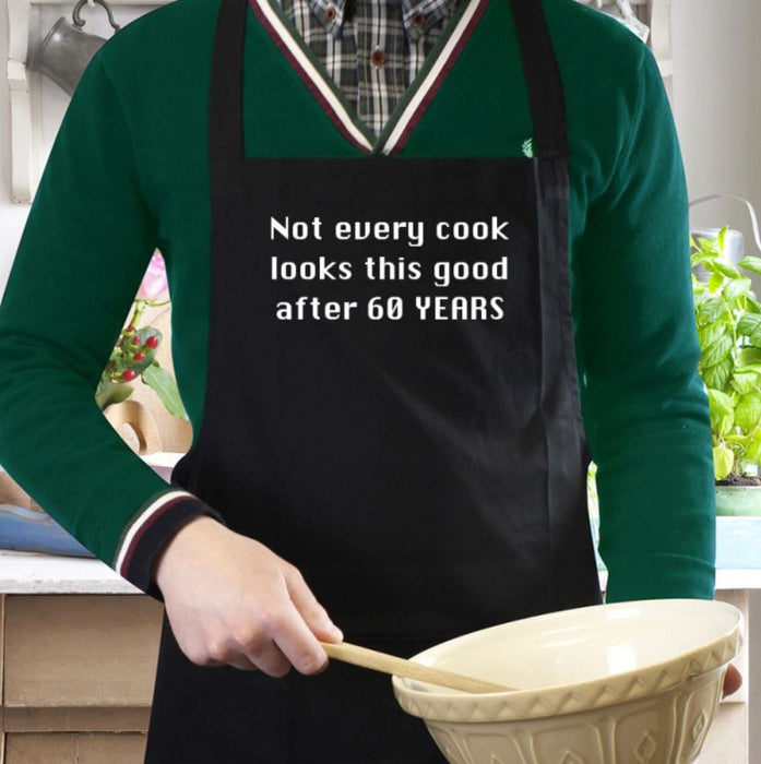 Personalised 60th Birthday Black Apron - Any Message