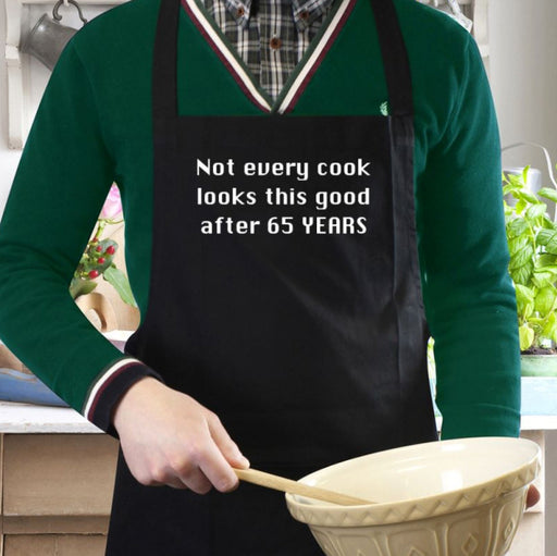 Personalised 65th Birthday Black Apron - Any Message