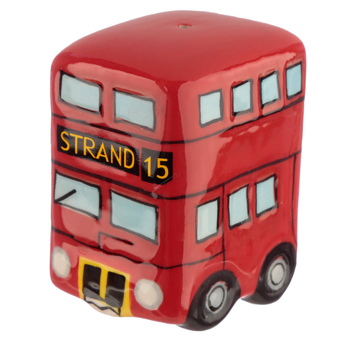 London Red Double Decker Bus Ceramic Salt & Pepper Shaker Set