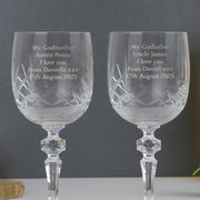 Engraved Godparents Crystal Wine Glasses