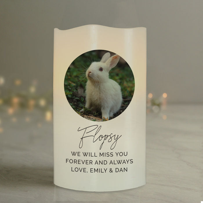 Personalised Pet Memorial Photo Upload LED Candle - Cat - Dog