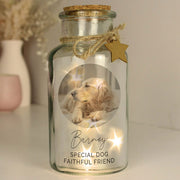 Personalised Pet Memorial Photo LED Glass Jar